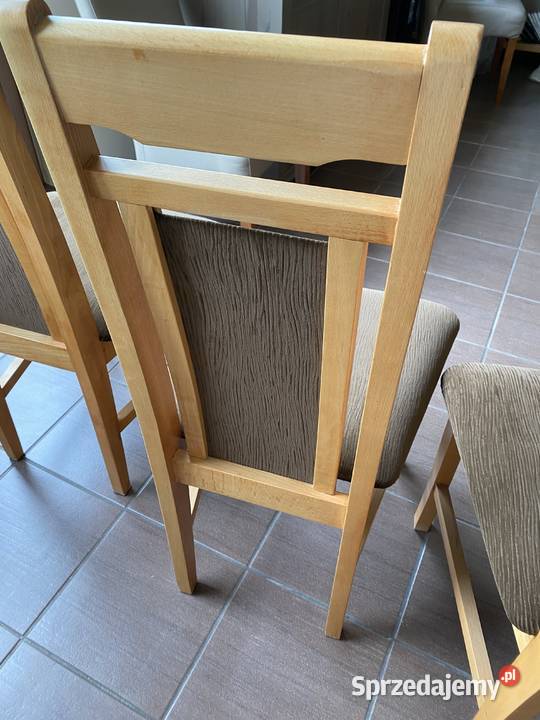 Komplet Drewnianych Krzeseł 6 Sztuk Masywne Lubin sprzedam