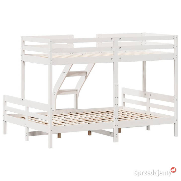 Łóżko piętrowe 90x200 białe lite drewno sosnowe 207cm mazowieckie Warszawa