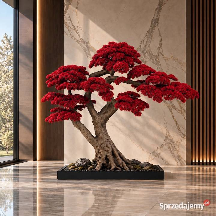Czerwone sztuczne drzewko bonsai 150 200 Sztuczne kwiaty i owoce małopolskie Golkowice