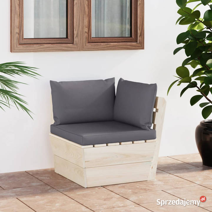 Ogrodowa sofa narożna z palet z poduszkami mazowieckie Warszawa sprzedam