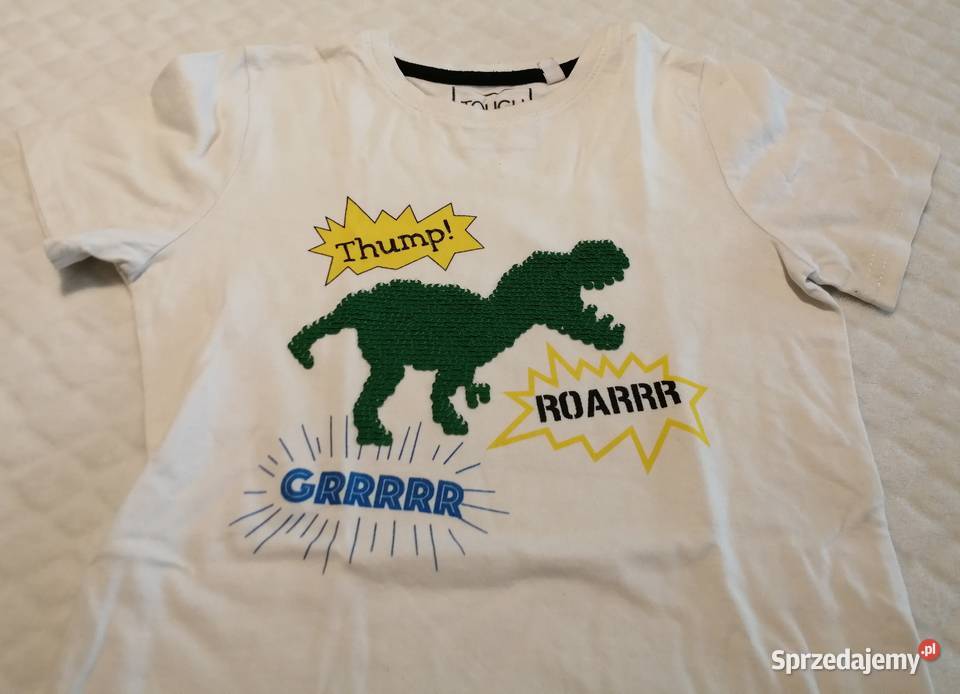 Koszulka krótki rękaw dinozaur cekiny 116 CA Czeladź