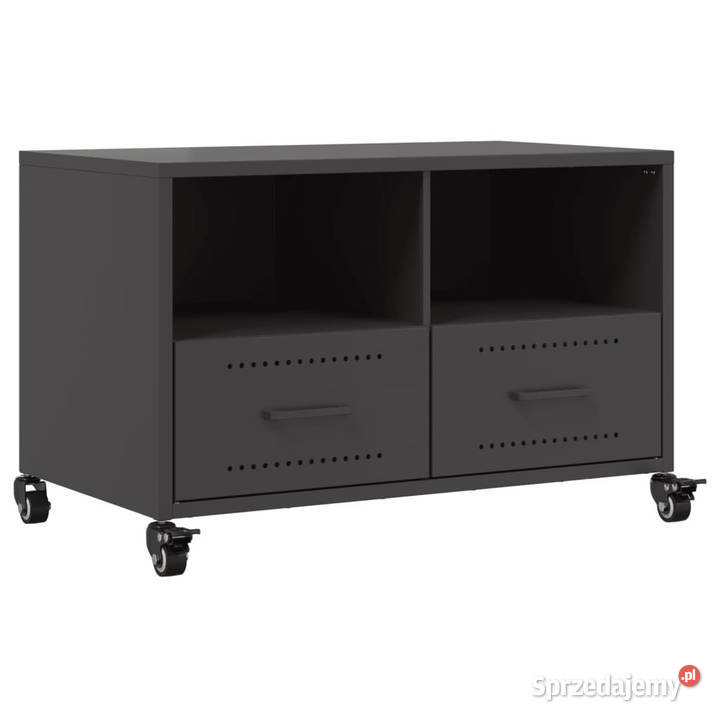 Szafka RTV czarna 68x39x435 stal WM846698 Warszawa