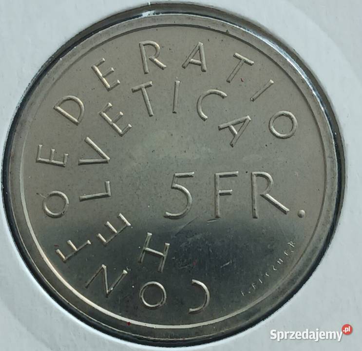 5 Franków Szwajcaria 1975 rEuropejski Ochrony Numizmatyka Konin