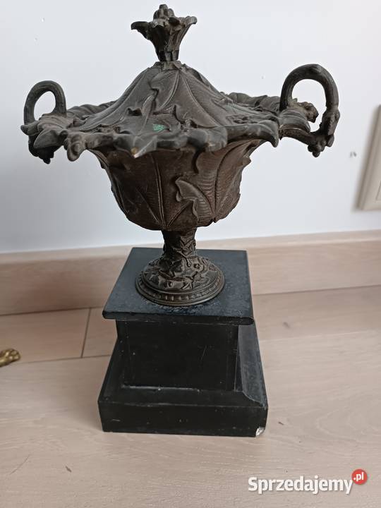 Zegar kominkowy Napoleon III przystawki brąz XIX Budzyń sprzedam