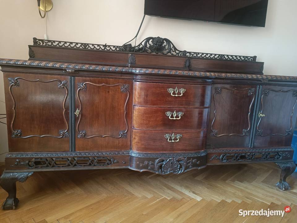 Kredenskomoda przedwojenna niższa 225cm Kredensy i witryny Meble Łódź