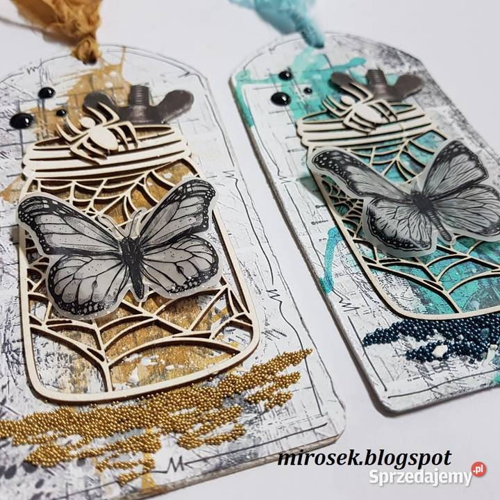 Zakładka do książki tag motyl pajęczyna ręcznie Łódź