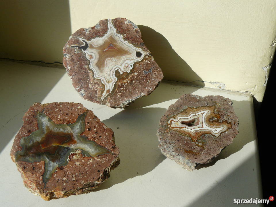 AGATY Nowy Kościół kolekcja 12 okazów Polska Wieś