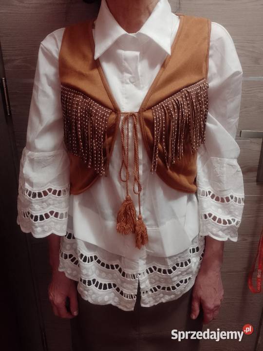 3638 SM Bogato zdobiona frędzlami Kamizelka Rozmiar 38(M) Kraków