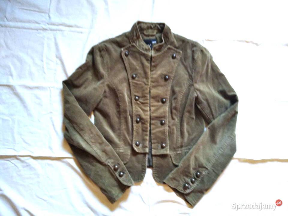 sztruksowa marynarka oliwkowa militarna HM r M zielony Gdańsk