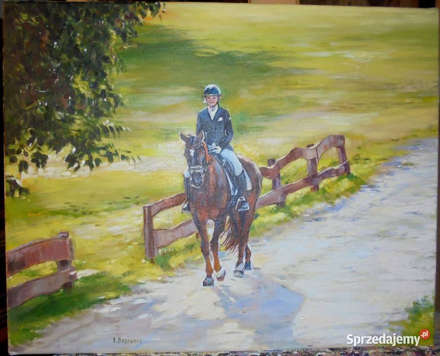 Obraz olejny malowany ręcznie na podstawie kujawsko-pomorskie Toruń sprzedam