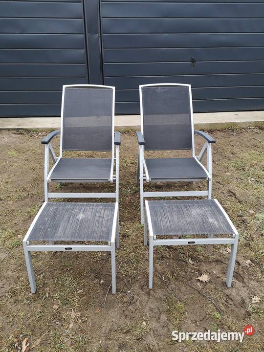 2 krzesła ogrodowealuminiowe z podnóżkami MBM Aleksandrów Łódzki