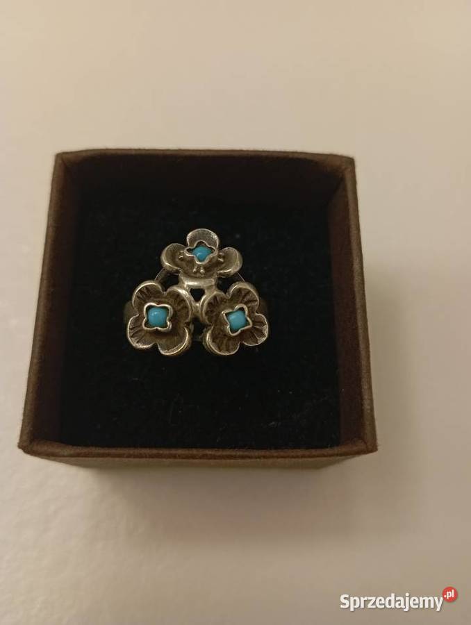 Pierścionek srebrny niezapominajki Radom