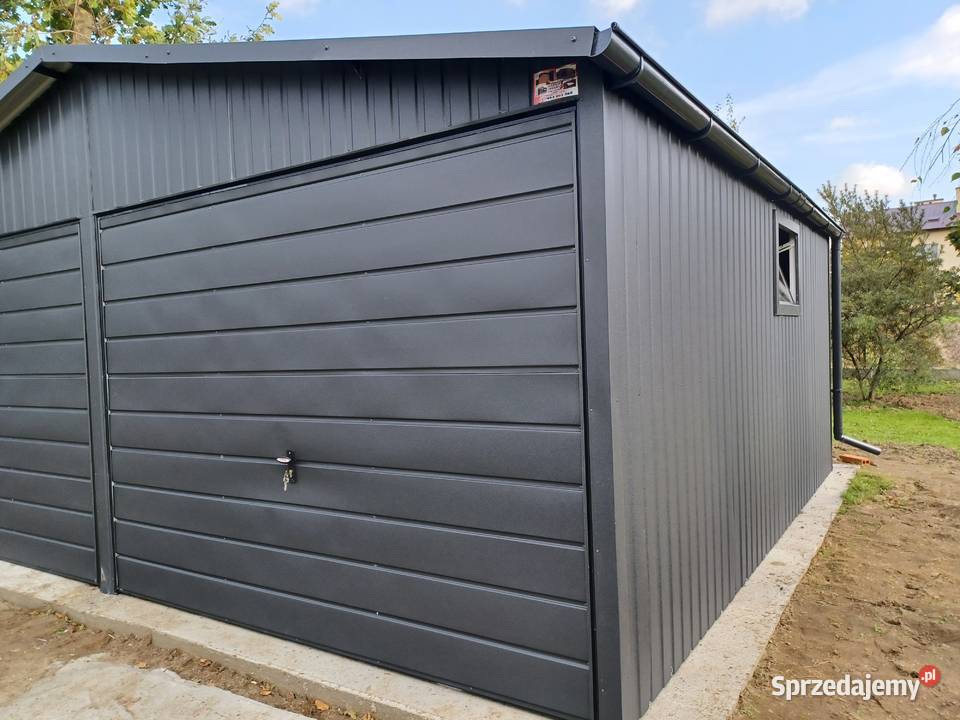 GRAFITOWY Garaż Blaszany 6x6 Garaże Blaszane