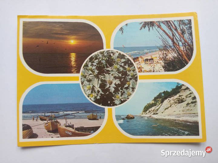 2 Pocztówki Bałtykiem lata 80te PRLu Znaczki Dąbrowa Górnicza