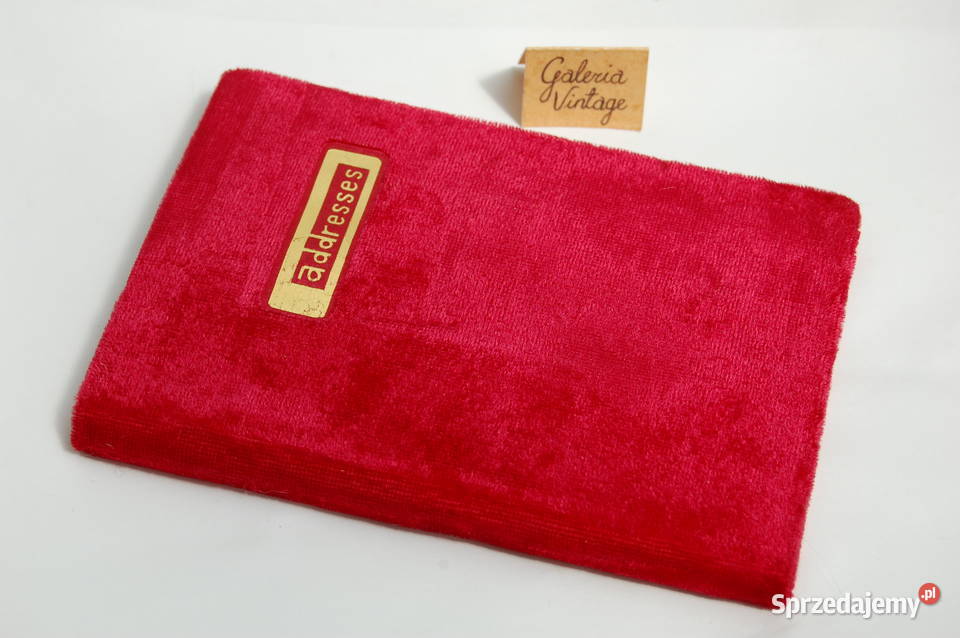 Adresownik notes vintage czerwony aksamit welur Lublin