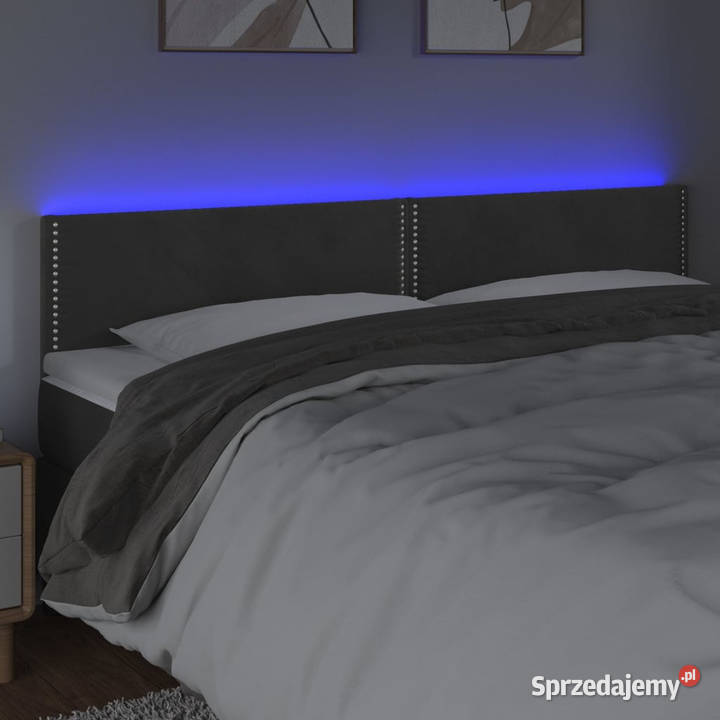 Zagłówek do łóżka z LED ciemnoszary 160x5x7888 Ramy i stelaże Meble Warszawa