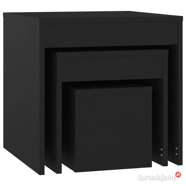 Stoliki wsuwane pod siebie 3 czarne WM808595 Warszawa