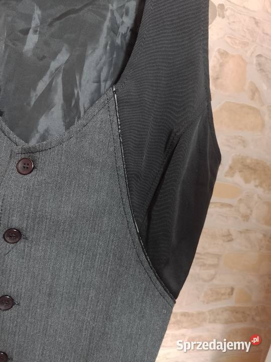 43XL Bianca Biznesowa kamizelka garniturowa z czarny