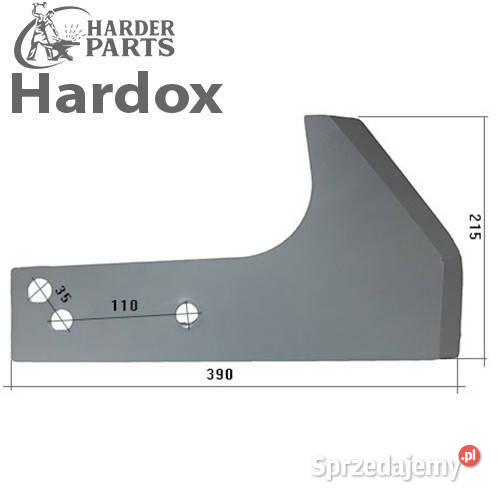 Krój płozowy HARDOX 084321L części do pługa Suwałki
