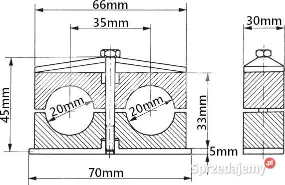 15x Obejma Podwójna 20 mm Mocowanie Przewodów Hydraulika