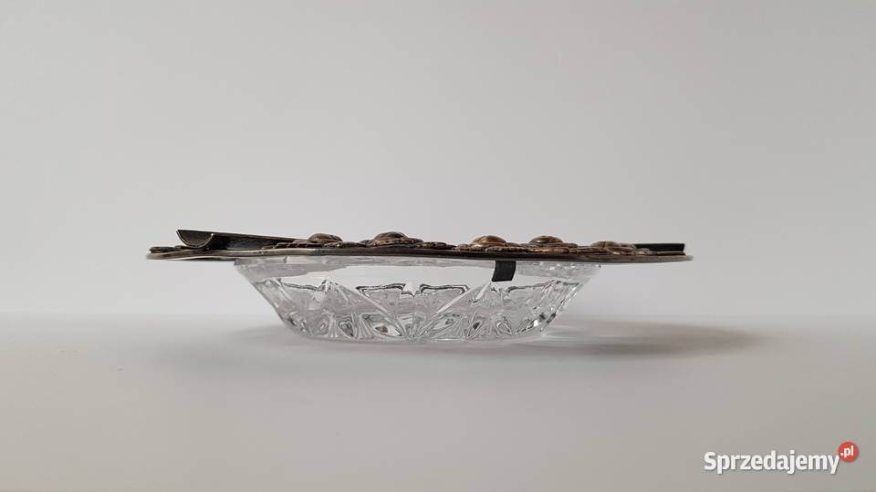 Kryształowa platerowana popielniczka popielnica śląskie Dąbrowa Górnicza