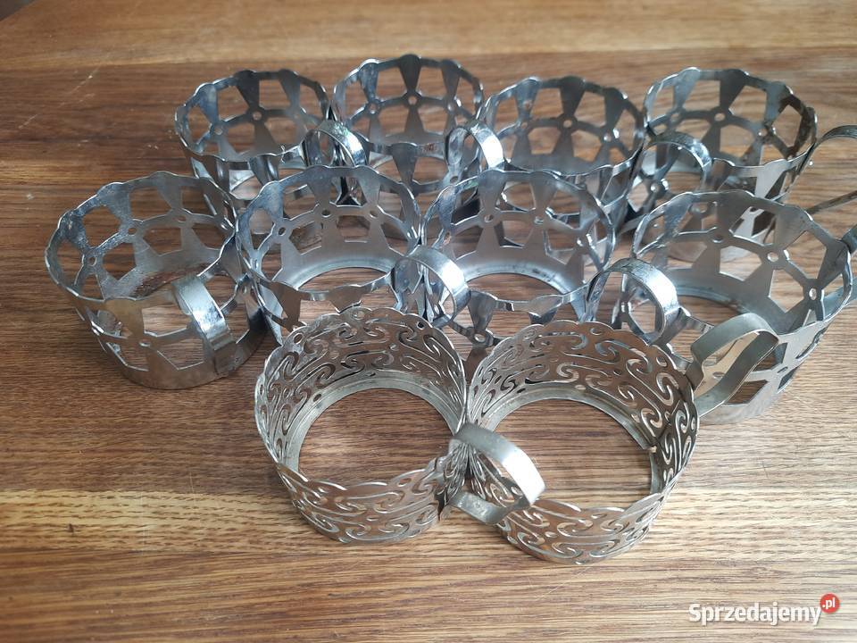 10 uchwytów do szklanek PRL Morąg sprzedam