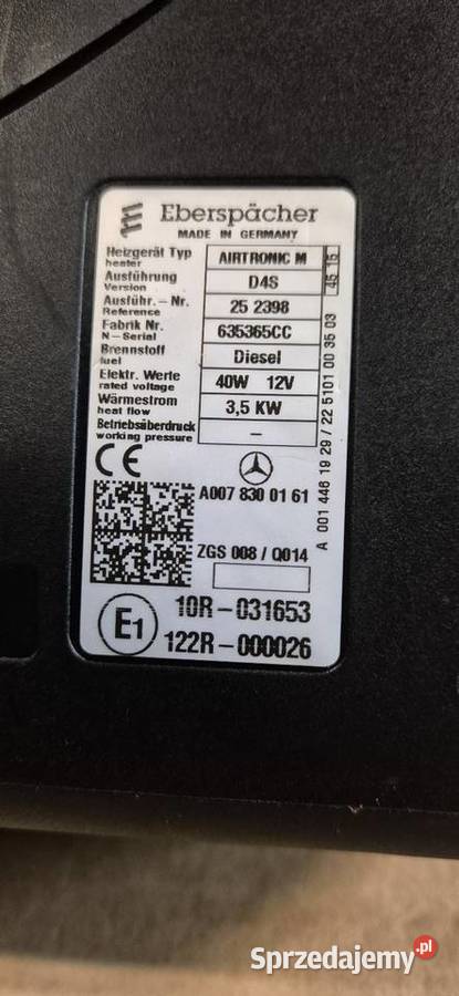 Ogrzewanie postojowe airtronic d4s 12v 35kw Borek Wielkopolski