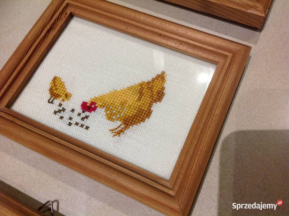 Obrazki w Ramce Haft Krzyżykowy Vintage 3 Nowa Sól