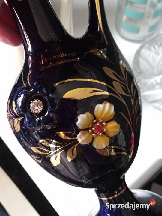 Porcelana wazon Karafka na nalewkę krysztal Nowy Sącz