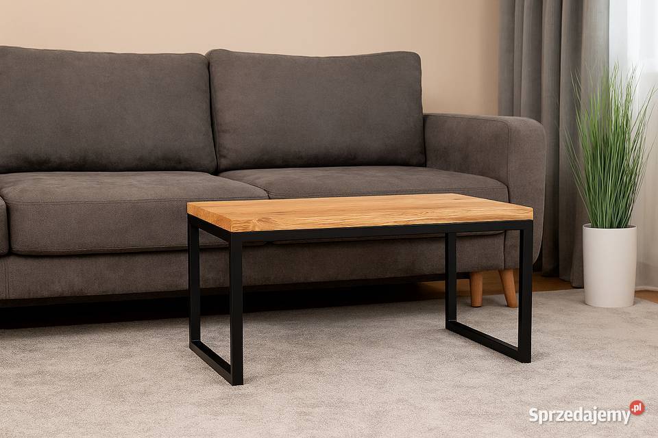 Stolik Kawowy Dębowy LOFT Ława 100 Lite Drewno 100cm Gdańsk