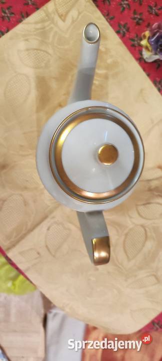 Dzbanek biel złoto porcelana Hutschienreuther Porcelana i szkło