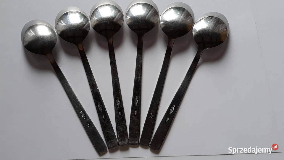 Łyżki obiadowe 1 RÓŻE Gerlach sztućce PRL Dąbrowa Górnicza