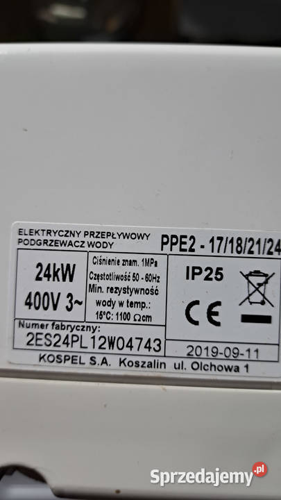 PODGRZEWACZ WODY Kożuchów