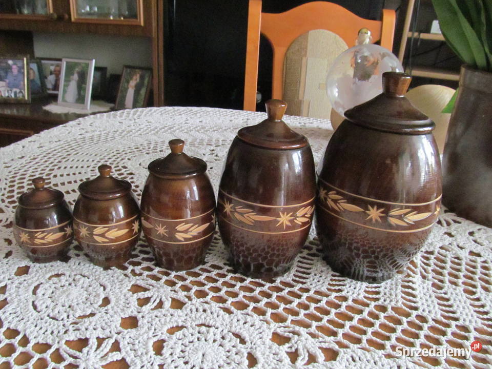 Naczynia dekoracyjne drewniane zestaw 5 Lublin