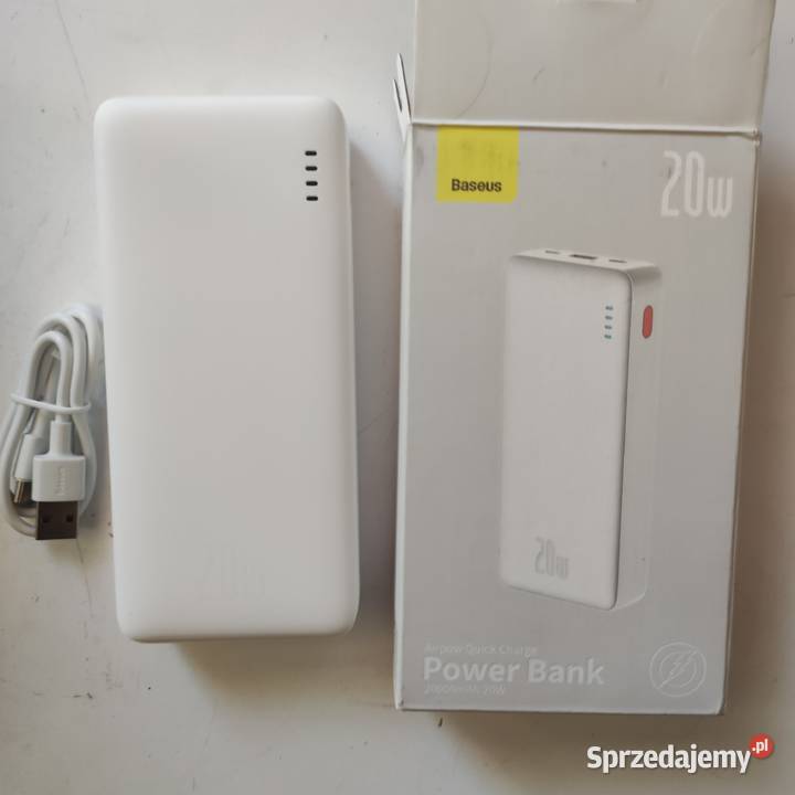 Powerbank Baseus 20000 mAh biały śląskie Zawiercie