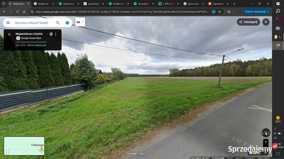 DZIAŁKA 7153 m WARUNKI ZABUDOWY MEDIA ASFALT LAS łódzkie Kolonia Osiek
