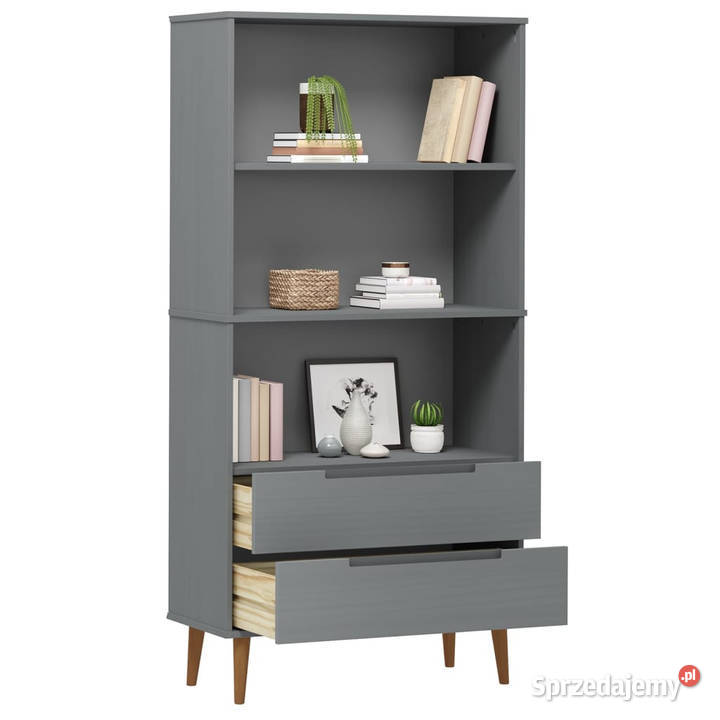 Szafka na książki MOLDE szara 85x35x1705 lita Warszawa
