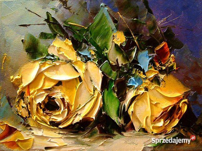 Róże - Obraz plejny , 24x18 szpachla