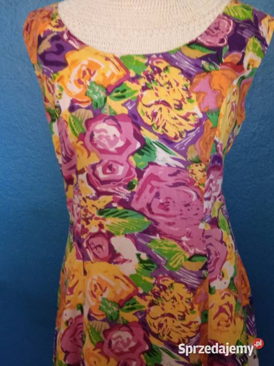 KOLOROWA LETNIA SUKIENECZKA ROZKLOSZOWANA r 40 Piła