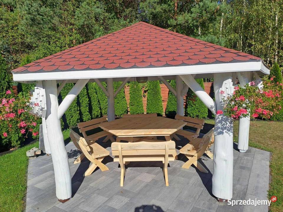 Meble ogrodowe solidny komplet sześciokątny duży Bydgoszcz