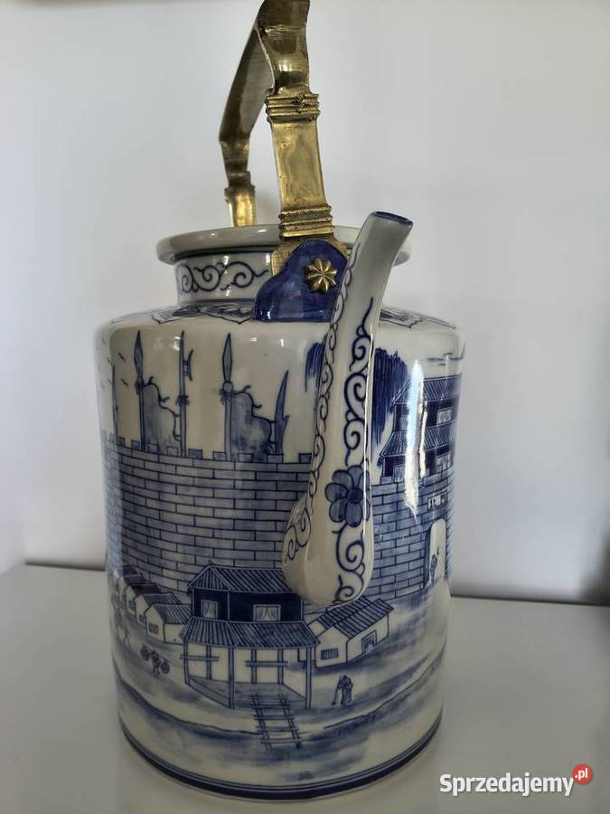 Dzban dekoracyjny porcelit wypalany szkliwiony Szczecin