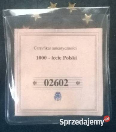Medal Moneta Srebro Certyfikat Wałęsa Mieszko I śląskie Sosnowiec