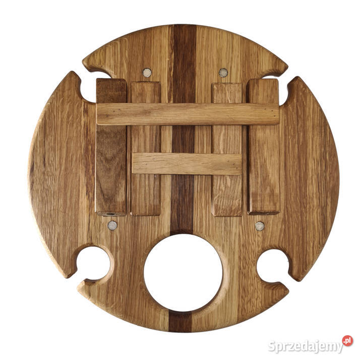 Stolik drewniany na wino SKŁADANY PIKNIKOWY Skawina