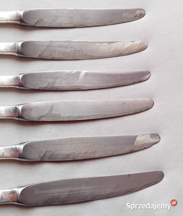 Komplet 6 platerowanych noży Hefra wzór wschodni wielkopolskie