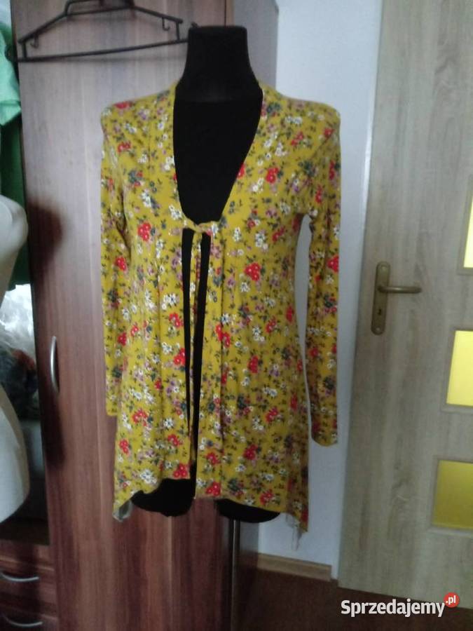 Narzutka w kwiaty musztardowa