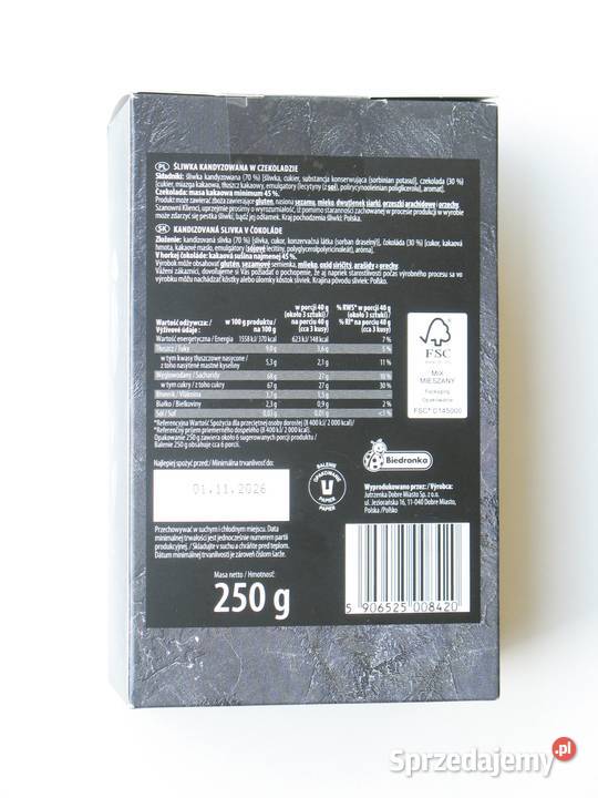 Śliwka Węgierka w czekoladzie 250 g Kraków