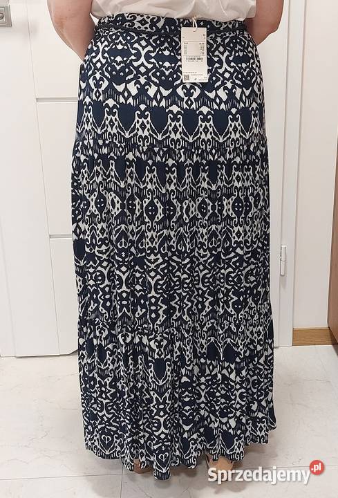 Spódnica granatowa biała 42 XL CA maxi długa Rozmiar 42(XL) Spódnice i sukienki mazowieckie Warszawa