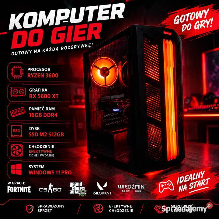 Komputer z monitorem do gier Pozostałe Szczecin