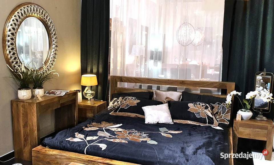 Łóżko z drewna egzotycznego mango 140x200 Lublin sprzedam