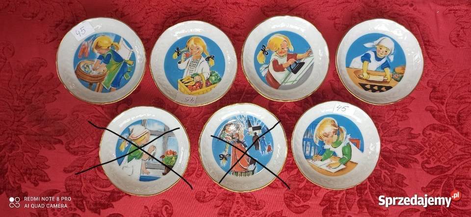 5 Talerzyków Dni Tygodnia Kerstin Frykstrand Porcelana i szkło Gdańsk sprzedam